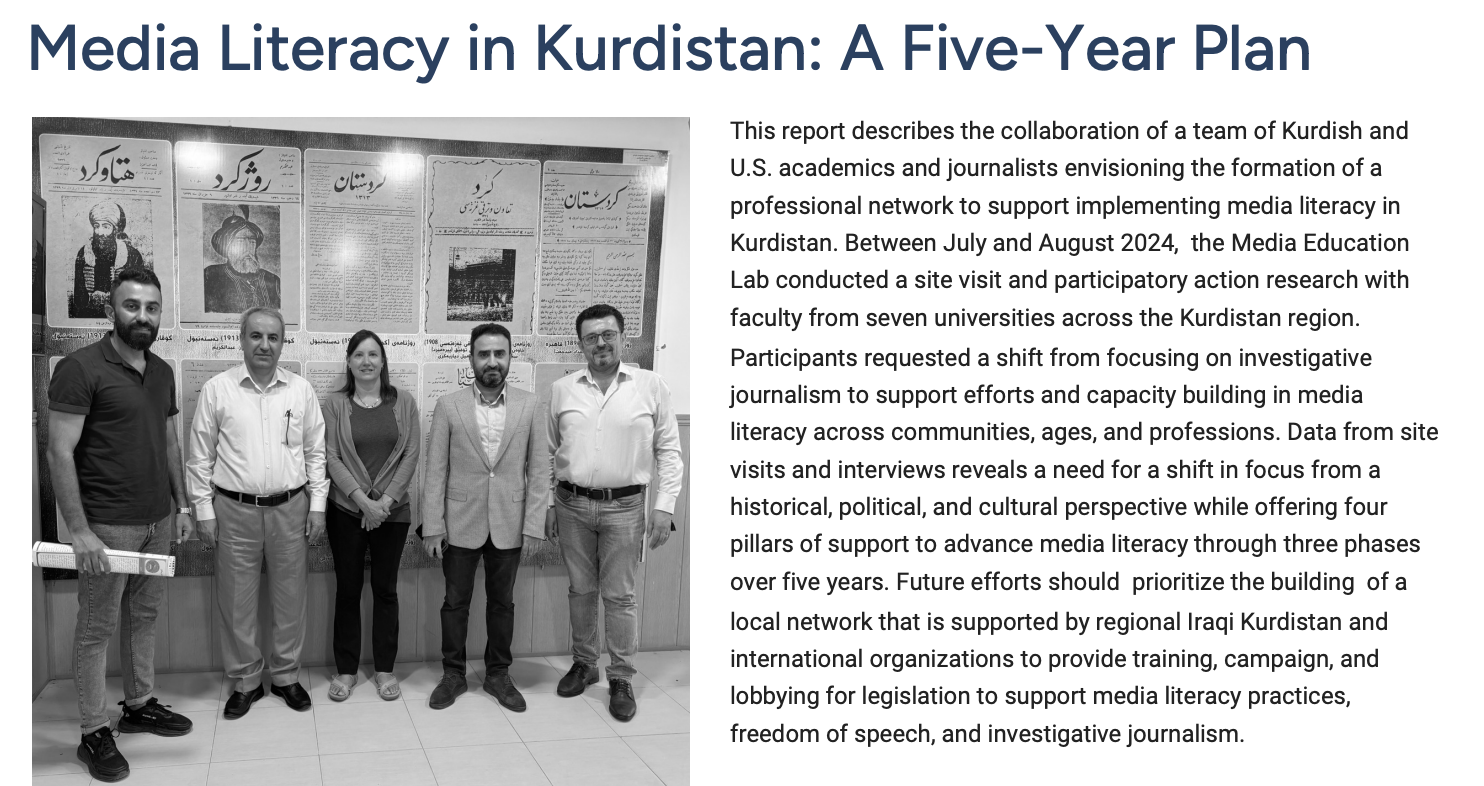 "Media Literacy in Kurdistan: A Five-Year Plan"