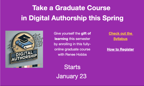 Take a Graduate Course with Renee Hobbs